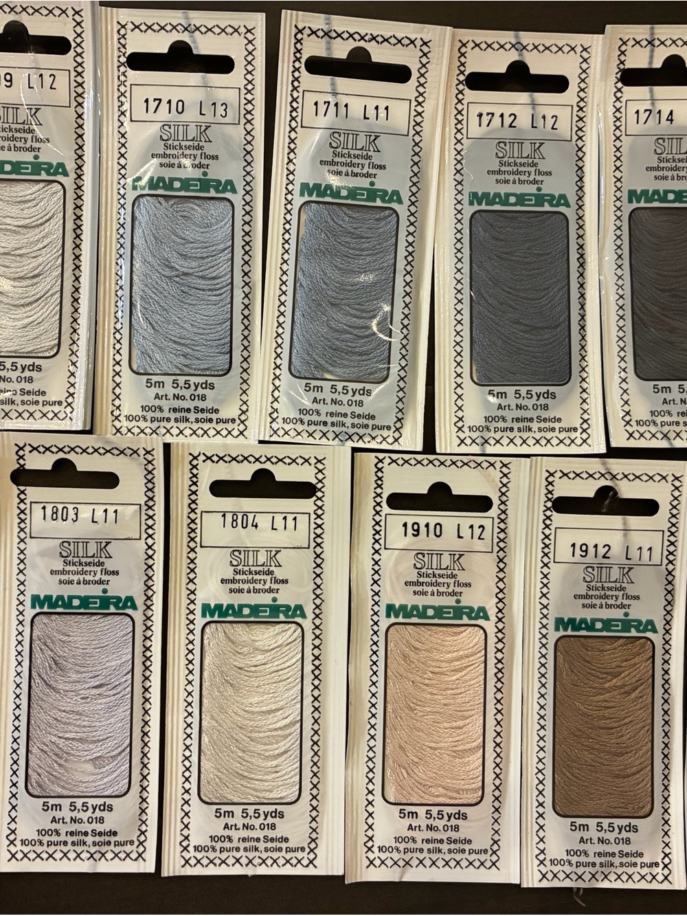 Madeira Silk Embroidery Floss Assorted Lot of 11